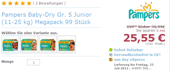 Pampers Angebote + Baby Markt  Gutschein