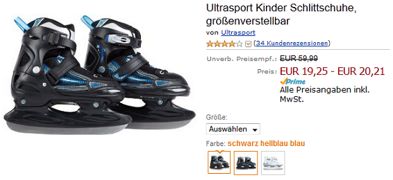 Kinderschlittschuhe Ultrasport spottbillig