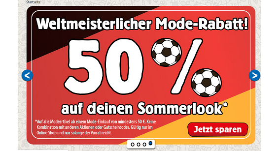 Spiele Max Rabattaktion 50 Prozent auf Mode