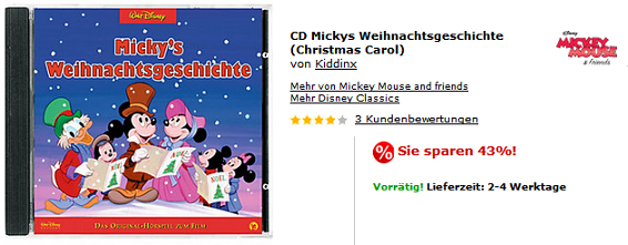 Mickey Maus Weihnachtsgeschichte reduziert