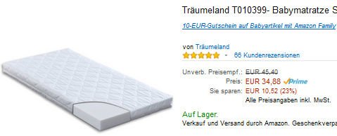 Träumeland Matratze mit Softwash billig