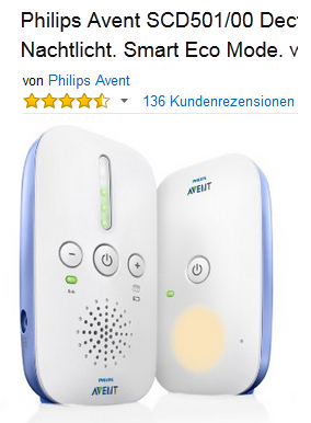Avent Babyphone SCD501 mit Nachtlicht