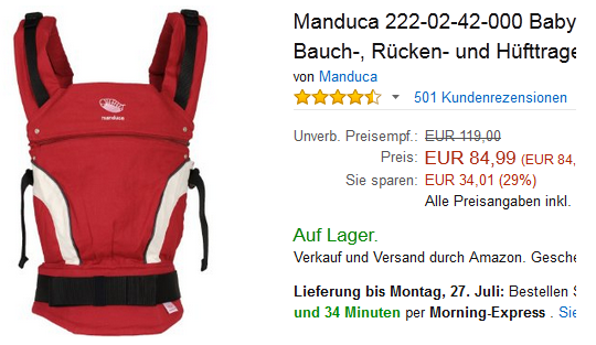 Babytrage von Manduca gültig & stark reduziert
