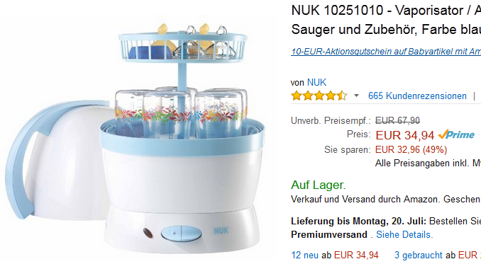 NUK Vaporisator & Auskocher günstig