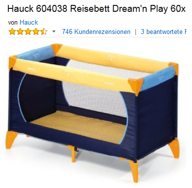 Reisebett Dream & Play von Hauck sehr günstig