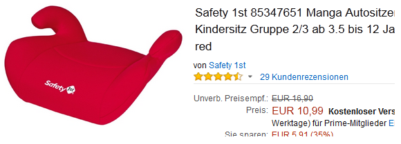 Saftey1st Kindersitz & Autositz reduziert