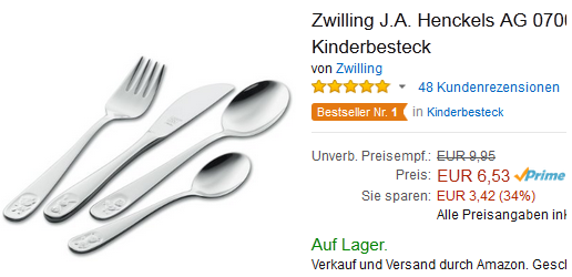 Bino Kinderbesteck von Zwilling reduziert