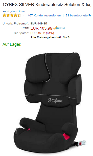 CYBEX SILVER Kinderautositz billig
