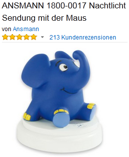 Elefant von Sendung mit der Maus, Nachtlicht von Ansmann