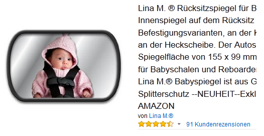 Rücksitzspiegel für Babys günstig bei Amazon