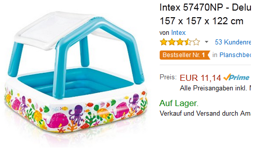 Sun Shade von Intex - Pool stark reduziert