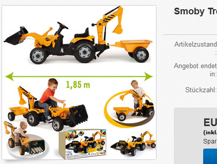 Smoby Trettraktor Spielzeug reduziert