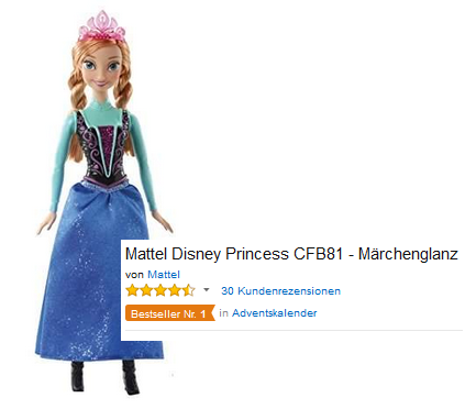 Anna, Die Eiskönigin Barbie-Puppe Märchenglanz