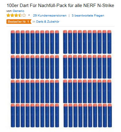 Elite-Darts für Nerf - Ersatz, Nachschub