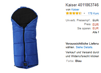 Kaiser Kinderwagenfußsack Thermo Aktion günstig