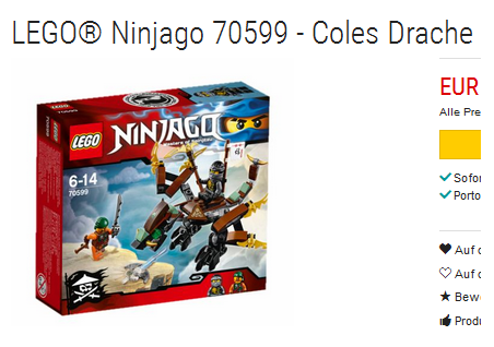 LEGO Ninjago billig Coles Drache