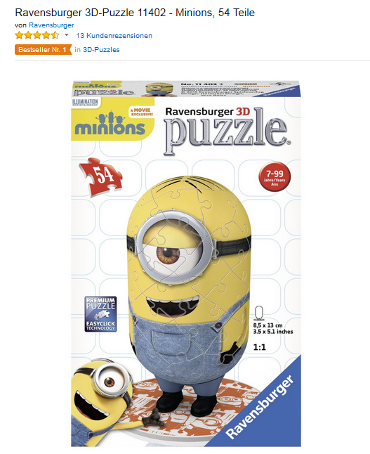 Minions 3D-Puzzle von Ravensburger