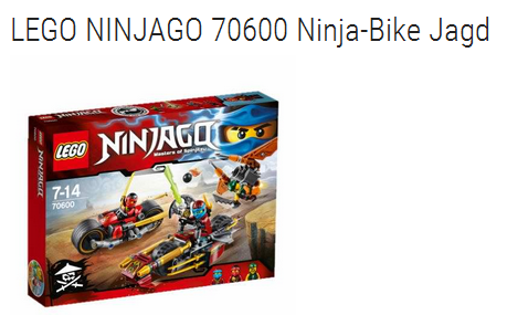 Ostergeschenk - LEGO Ninjago Bike-Jagd
