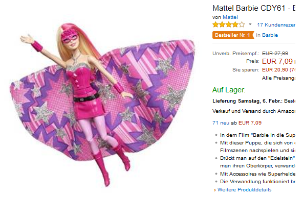 Barbie billig bei amazon.de