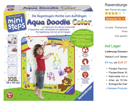 Aqua Doodle Color mit Regenbogenmatte