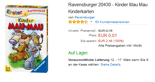 Kinder Mau-Mau günstig bestellen