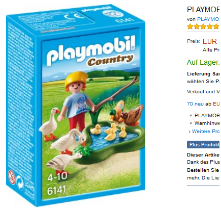 playmobil Teich mit Enten & Gänsen billiger Füllartikel bei Amazon