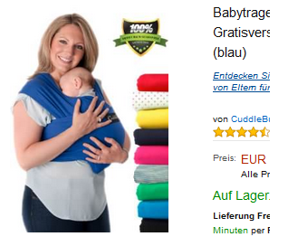 Babytragetuch oder CuddleBug für 29,99 Euro