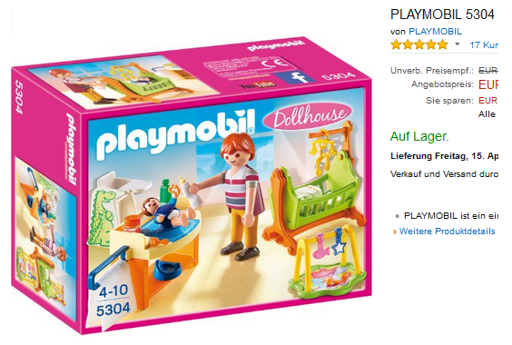 Babyzimmer mit Wiege von playmobil Dollhouse