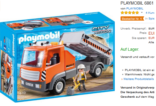 Baustellen-LKW von playmobil günstig & reduziert