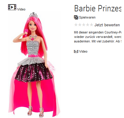 Courtney-Barbie stark reduziert