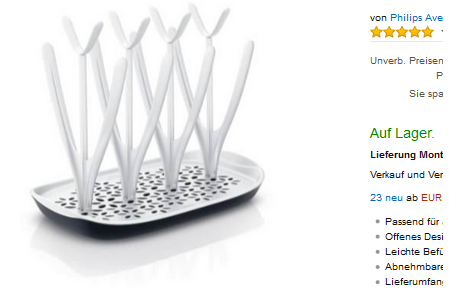 Philips Avent SCF149/00 Ständer, um Flaschen & Zubehör zu trocknen