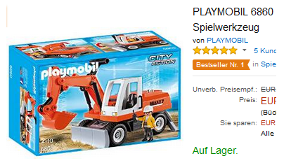 Schaufelbagger von playmobil reduziert