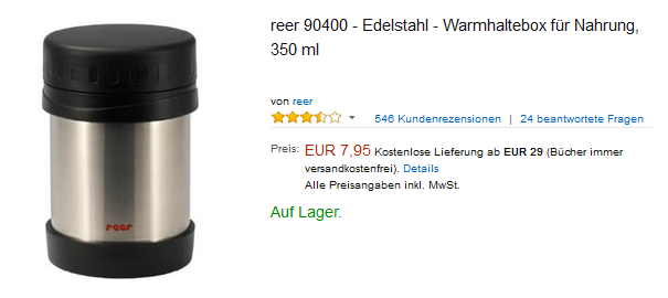 Warmhaltebox für Babynahrung von reer