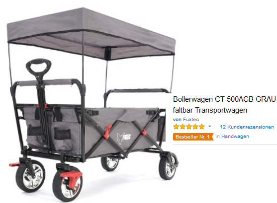 Bollerwagen, Kinderwagen von Fuxtec bei Amazon
