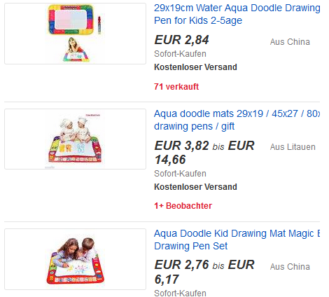Malen mit Wasser und ohne Schmiererei - Gadget bei ebay