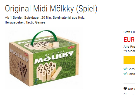 Original Midi Mölkky reduziert & versandkostrenfrei