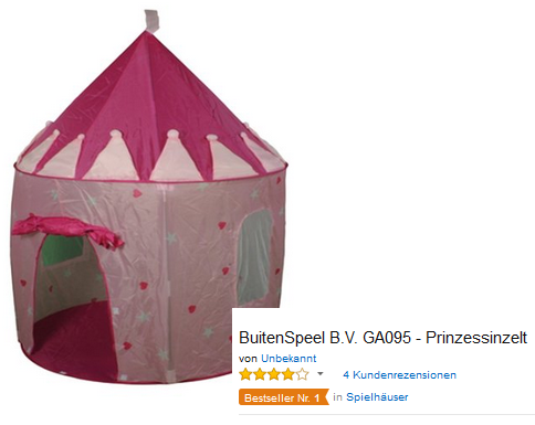 Prinzessinnen-Zelt von BuitenSpeel günstig bei Amazon
