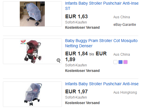 ebay-Schnäppchen Insektenschutz & Netz für Kinderwagen