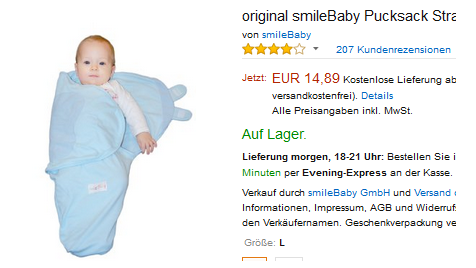 Pucksack & Strampelanzug von smileBaby
