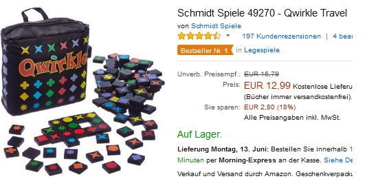 Qwirkel Travel reduziert bei Amazon