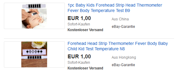 Stirnthermometer für Babys und Kleinkinder