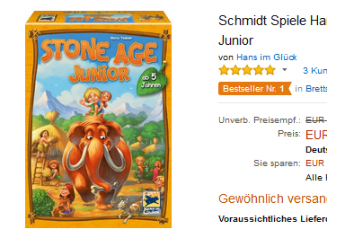 Stone Age Junior reduziert, versandkostenfrei bei Amazon