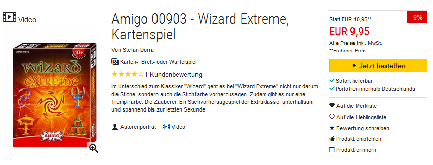 Wizard Extreme reduziert & versandkostenfrei
