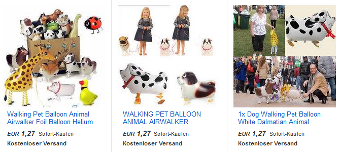 aufblasbare Tiere, die gehen, günstig als ebay-Gadget