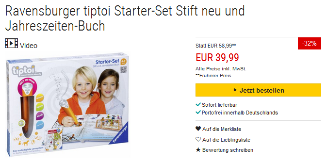 tiptoi Starter-Set mit Stift & Jahreszeiten-Buch reduziert