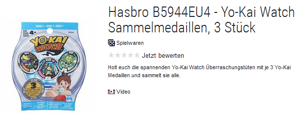 3 Yo-Kai Sammelmedaillen für Watch