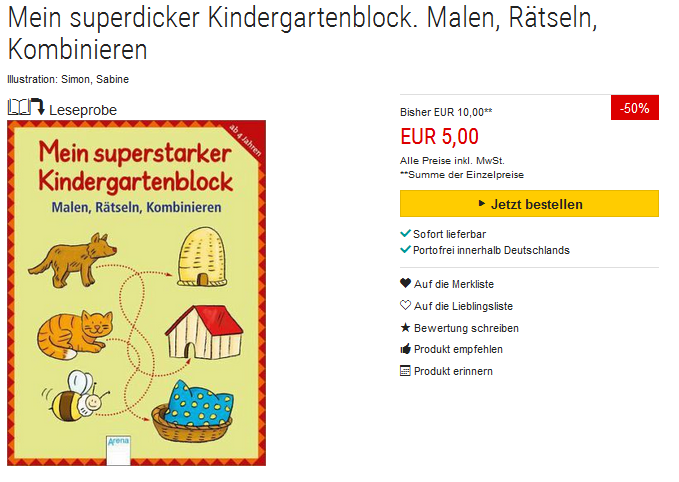 Mein superdicker Kindergartenblock nur 5 Euro