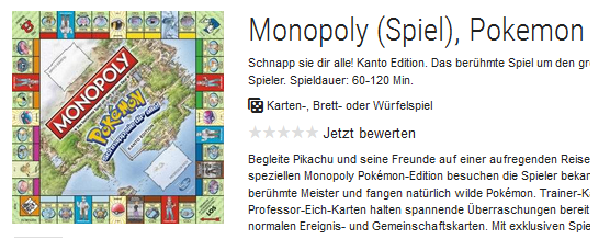 Pokemon-Monopoly in der Kanto-Edition versandkostenfrei