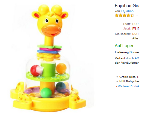 Fajiabao Giraffe - lustiges Spielzeug zum Greifen für Babys