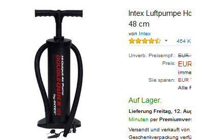 Hochleistungsluftpumpe von Intex reduziert & billig